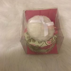 lavender shimmer dusting powder with puff